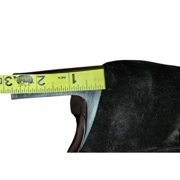 Longchamp -women’s Roseau Heeled boots Black suede leather Bamboo logo EU 38/7.5 - Picture 9 of 14